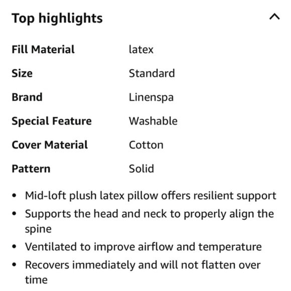 Linenspa Ventilated Dunlop Latex Pillow with Pure Cotton Cover - Standard White - Picture 6 of 7